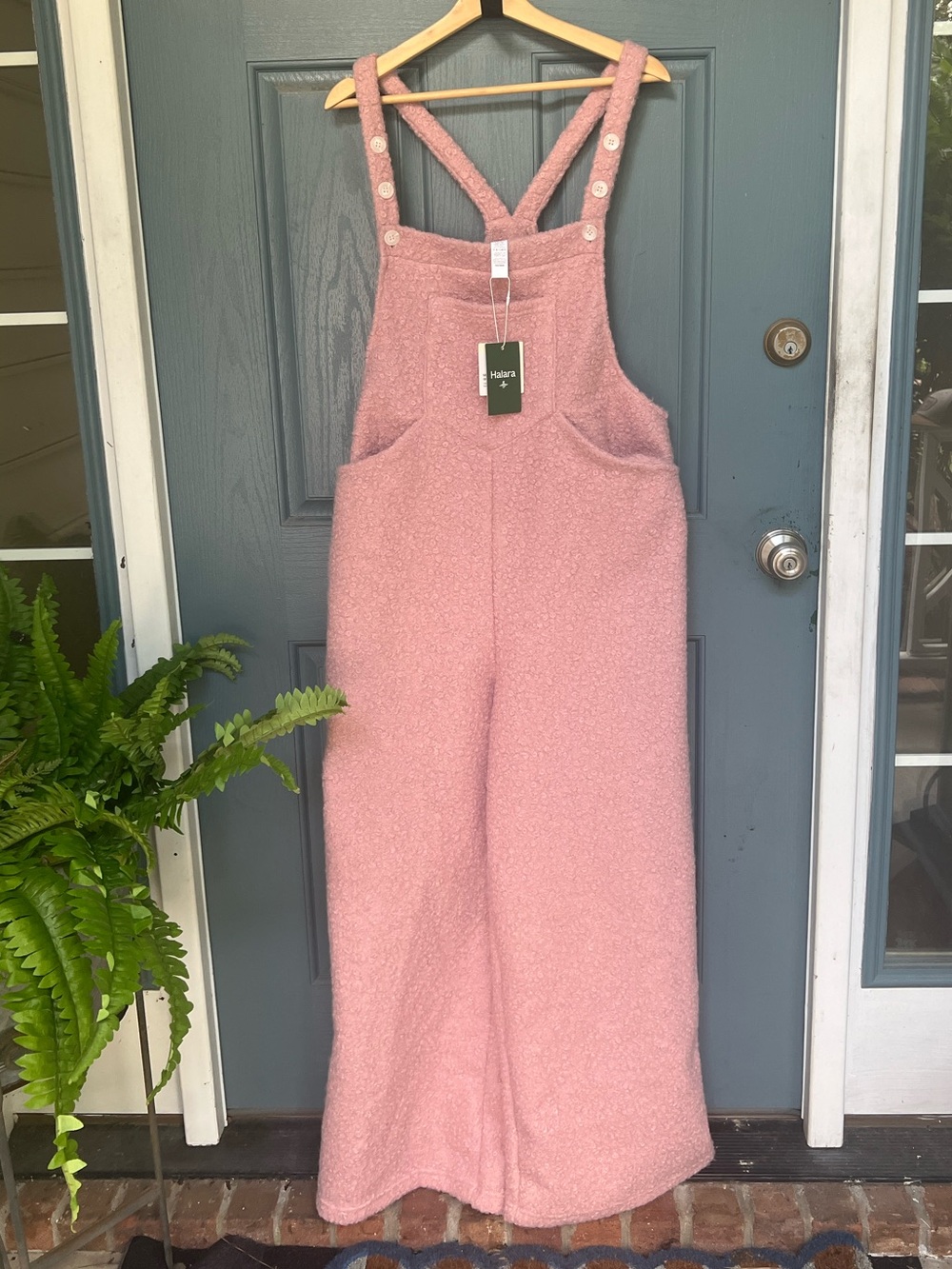 NWT Halara Pockets Casual Teddy Overalls